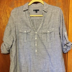 Gap Linen Half Button Down