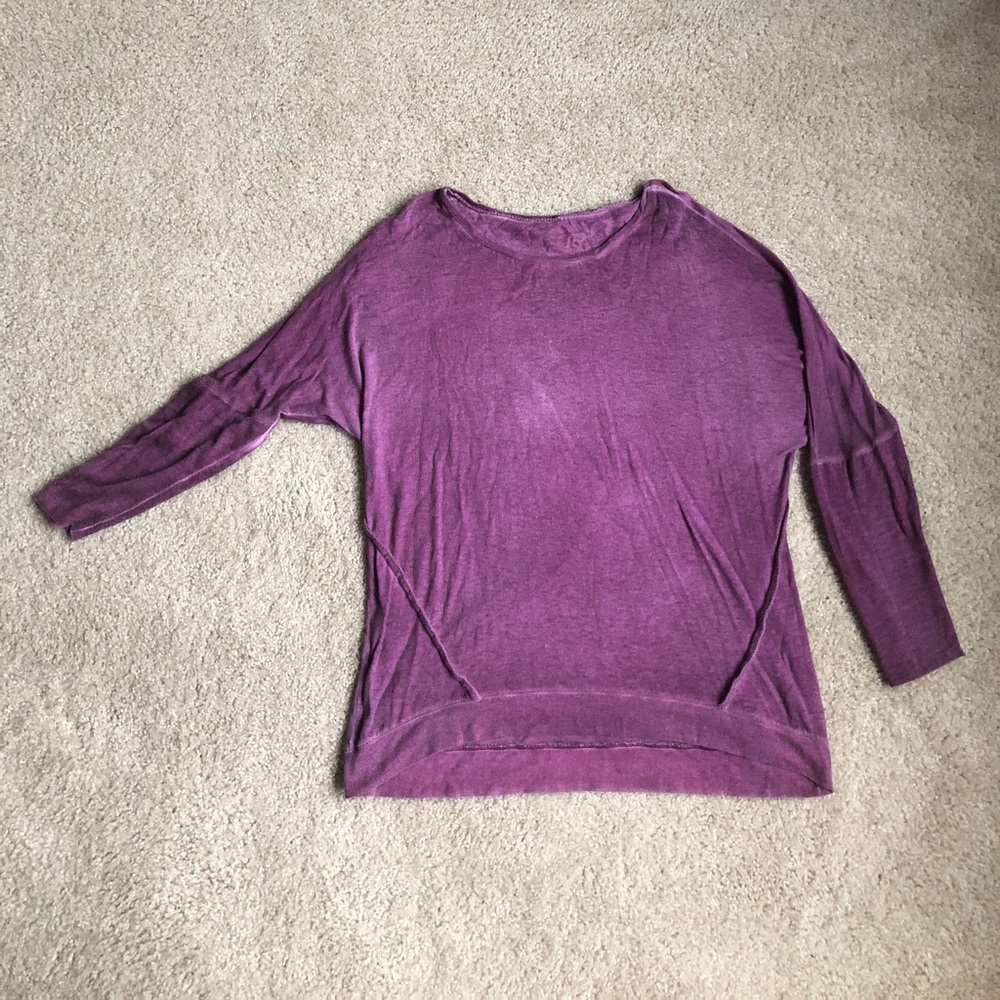 Medium Purple Crew Neck 3/4 sleeve Sweatshirt