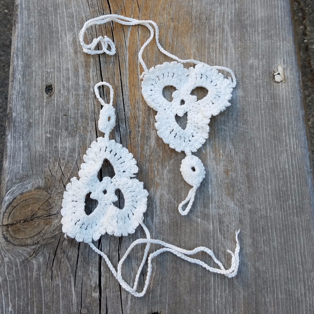 White Crochet Foot or Hand Bracelet