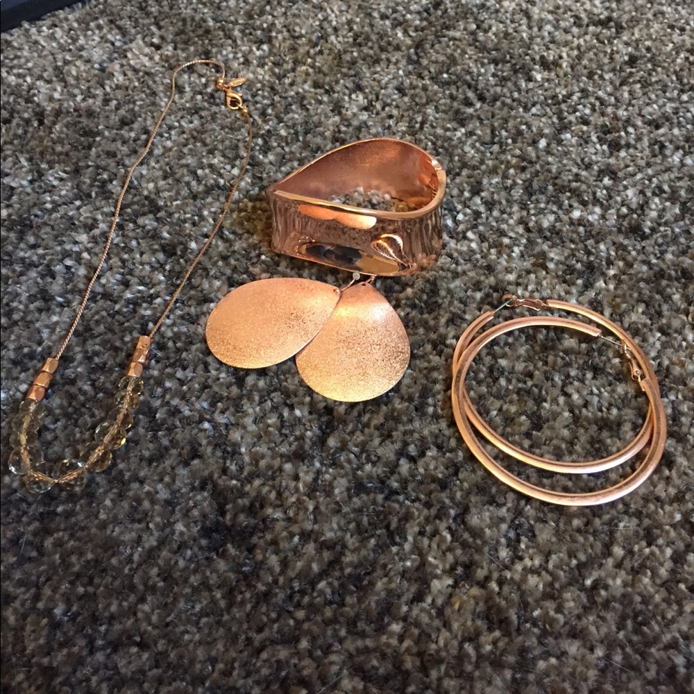 4 piece Express rose gold jewelry