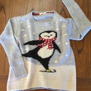 Figure Skating, Winking Penguin Christmas Sweater