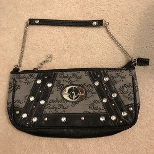 Baby Phat Clutch Handbag black and gray