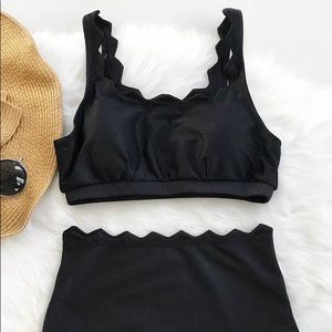 Black Seaside High-waisted Bikini Set