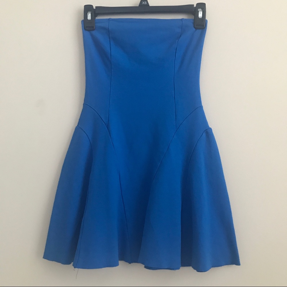Strapless Blue Dress