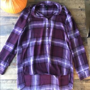 Purple sheer flannel top