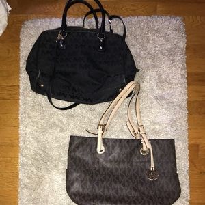 2 USED MICHAEL KORS BAGS AND LEATHER BACKPACK