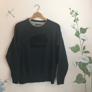 Roots Canada Black Pepper Crewneck Sweatshirt