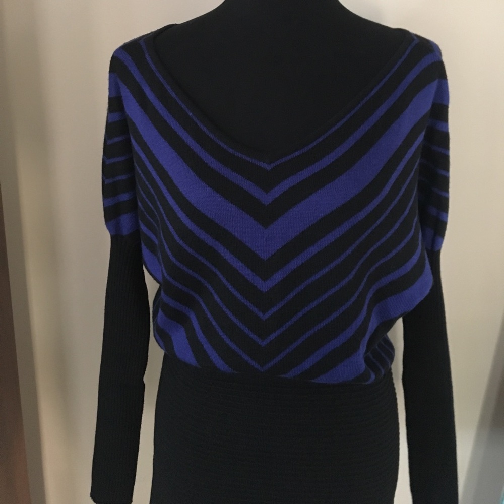 Kerisma Blue and Black V Stripe Sweater