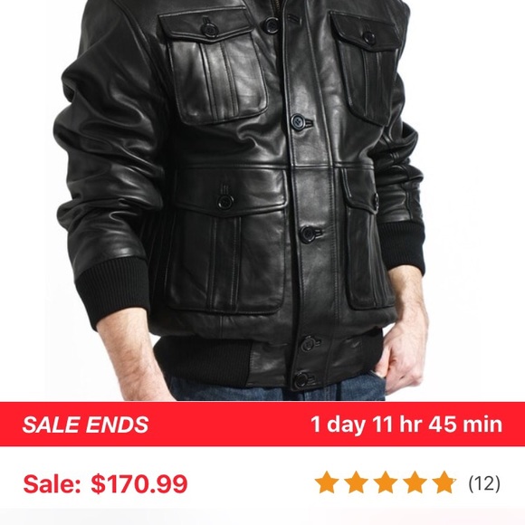 (NEW) Wilda lambskin Leather Button Down Jacket - Picture 5 of 8