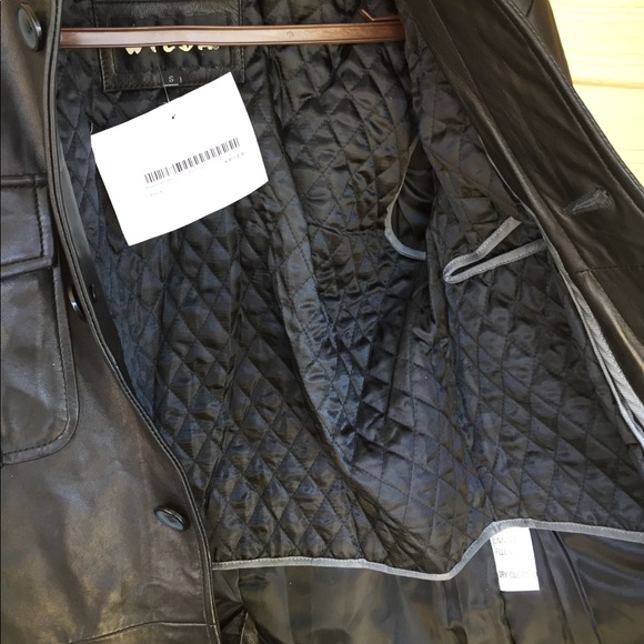 (NEW) Wilda lambskin Leather Button Down Jacket - Picture 7 of 8