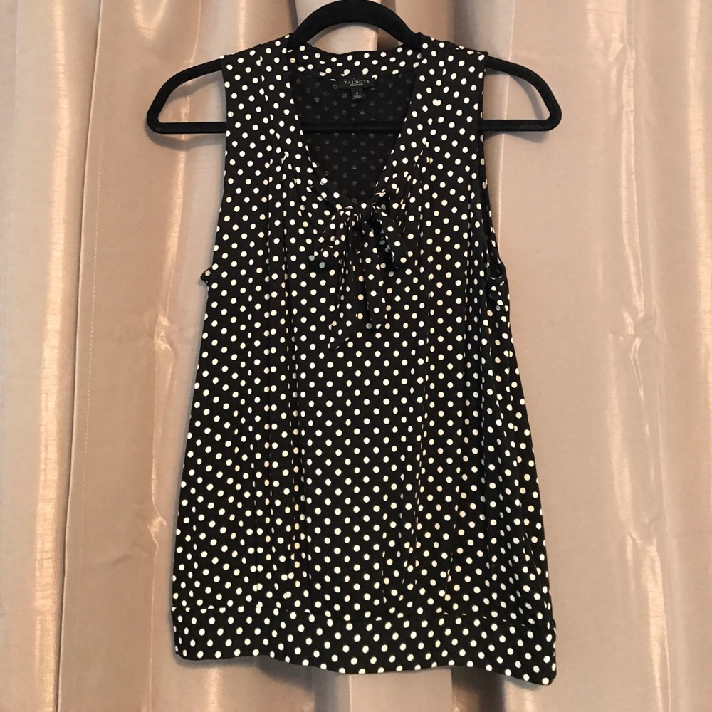 Talbots Polka Dot Blouse Sleeveless
