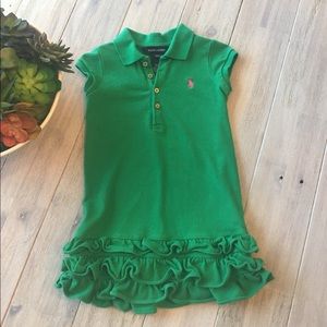 Polo dress with triple ruffle bottom