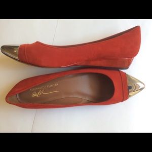 Donald J Pliner-Red Suede Slip-ons w/Pointy Toe
