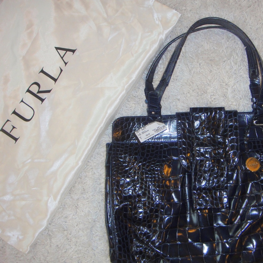 FURLA Blue Leather Handbag