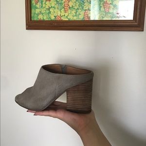 Franco Sarto Grey Heeled Mules