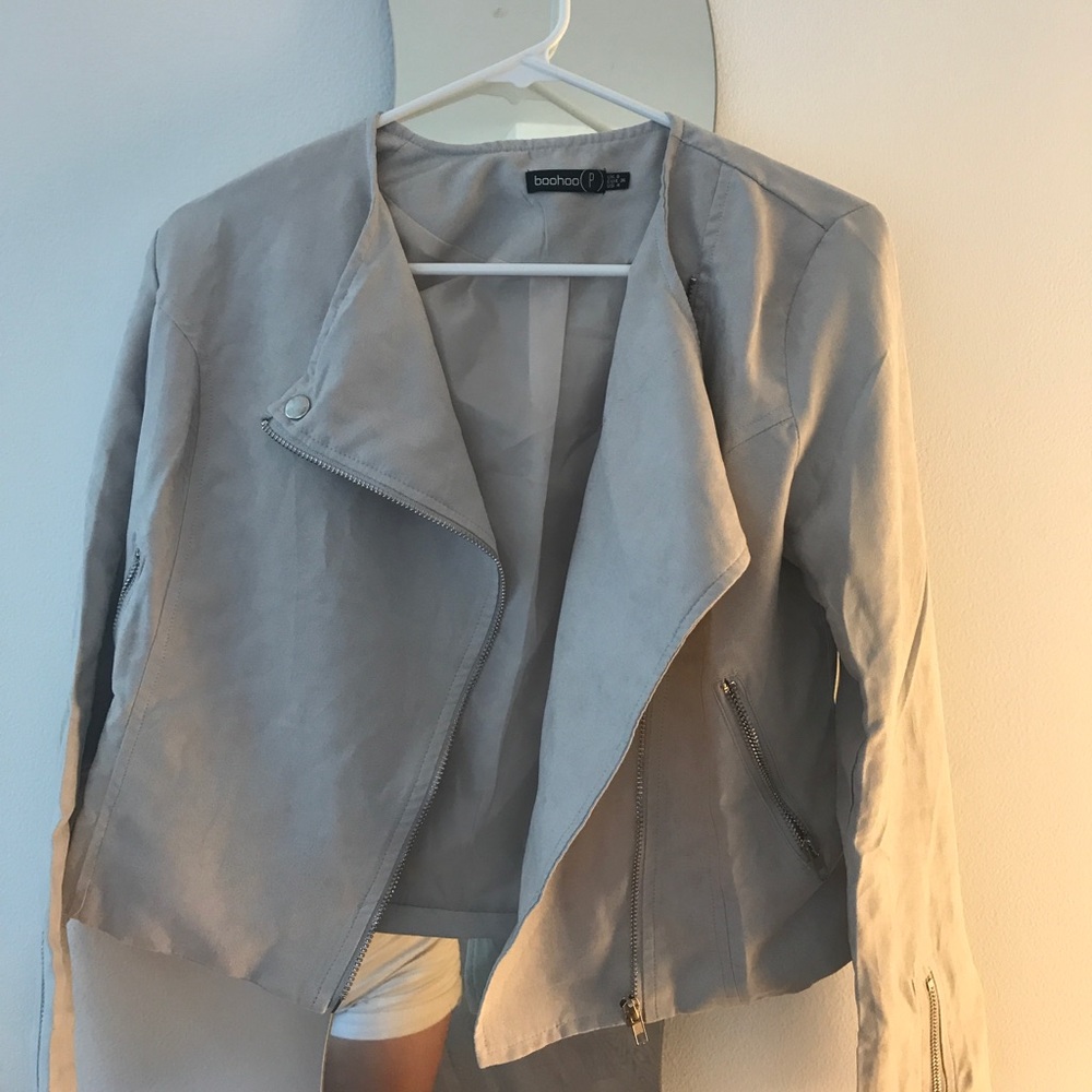 Boohoo Petite Suedette Biker Jacket