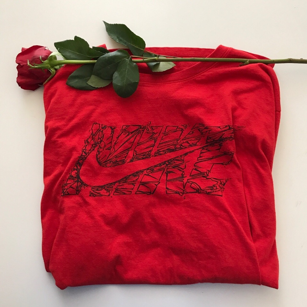 red nike graphic tee
