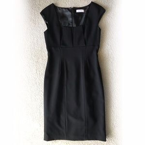 Calvin Klein Black Pleated Bodice Dress
