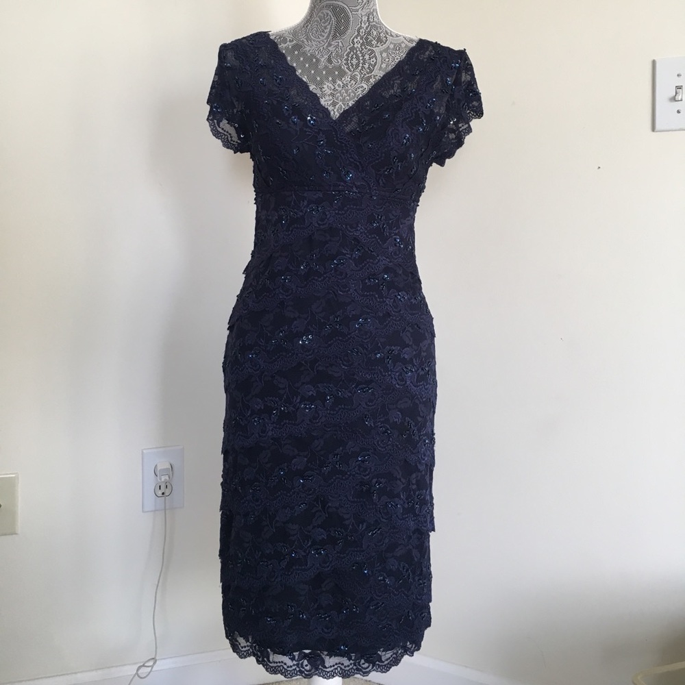 Navy Marina beaded dress