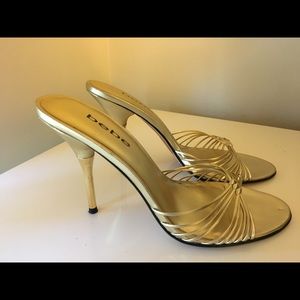 Gold Bebe heel sandals