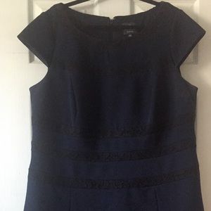 Adrianna Papell Navy Blue with Black Lace Trim 18W