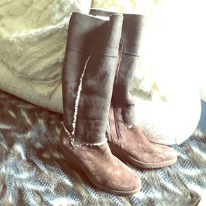 Ugg Sherpa lined suede wedge boots