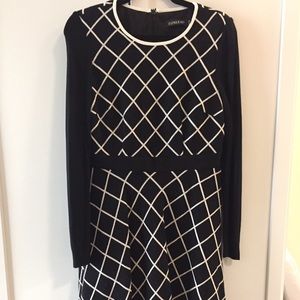 Black and White Sweater Dress (below the knee)