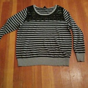 Torrid Striped sweater with lace