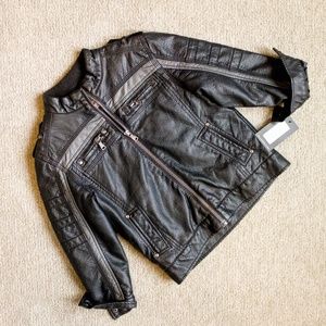 Boys First Wave Leather Moto Jacket