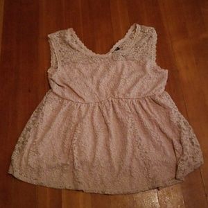 TORRID pink lace blouse sleeveless