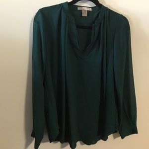 Hunter green blousy shirt