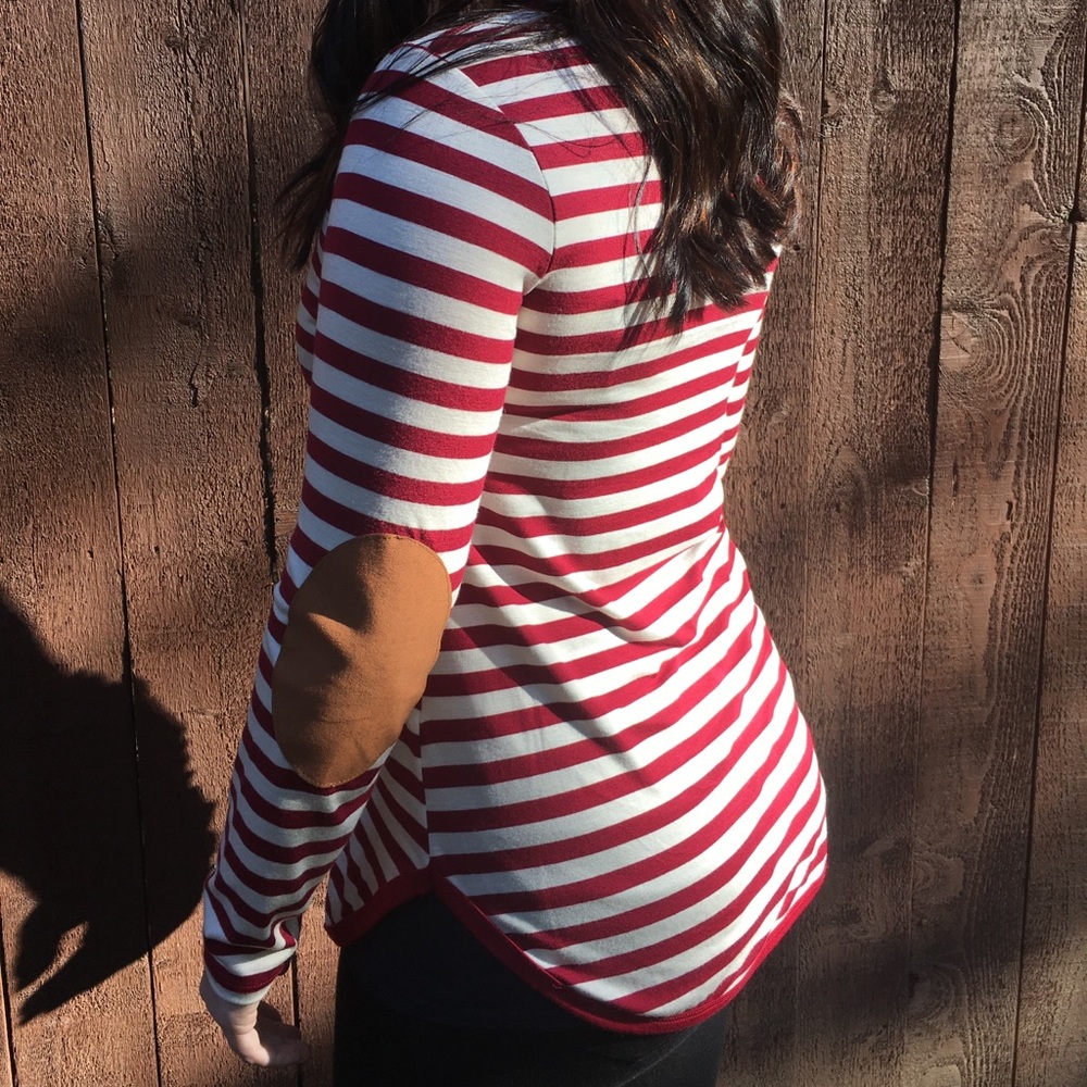 Long sleeve stripes with elbow patches
