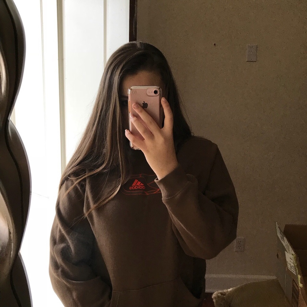 brown adidas hoodie