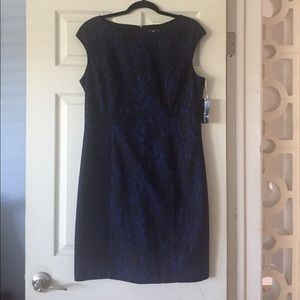 NWT American Living Navy Blue w/ Black Lace 16