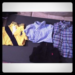 2 polo shirts one sweater