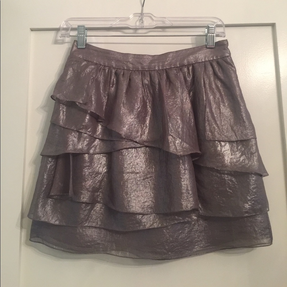 CLUB MONACO metallic layered min skirt