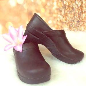 Dansko Professional Brown Leather Clogs