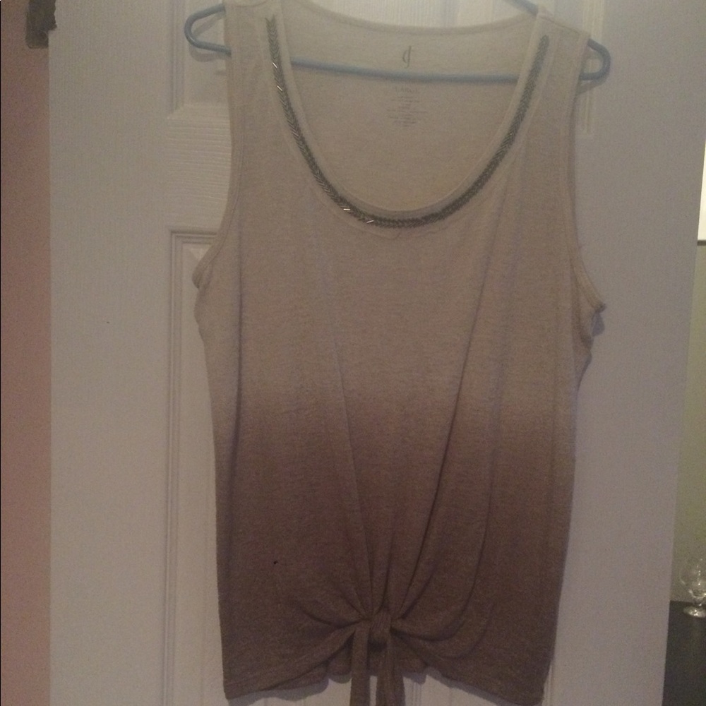 Ombre gauze tie tank