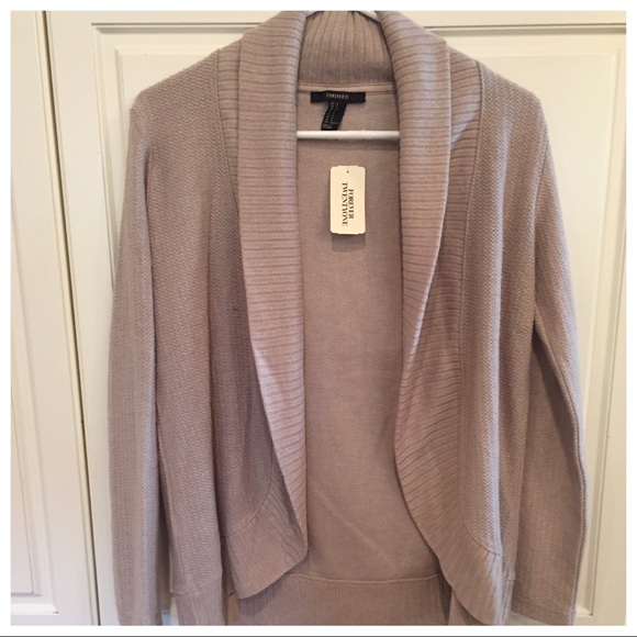 Forever 21 Sweaters - Taupe Knit Cardigan