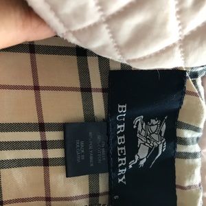 Burberry pink quilted zip up jacket for girls