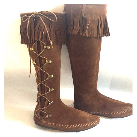 tall leather moccasins