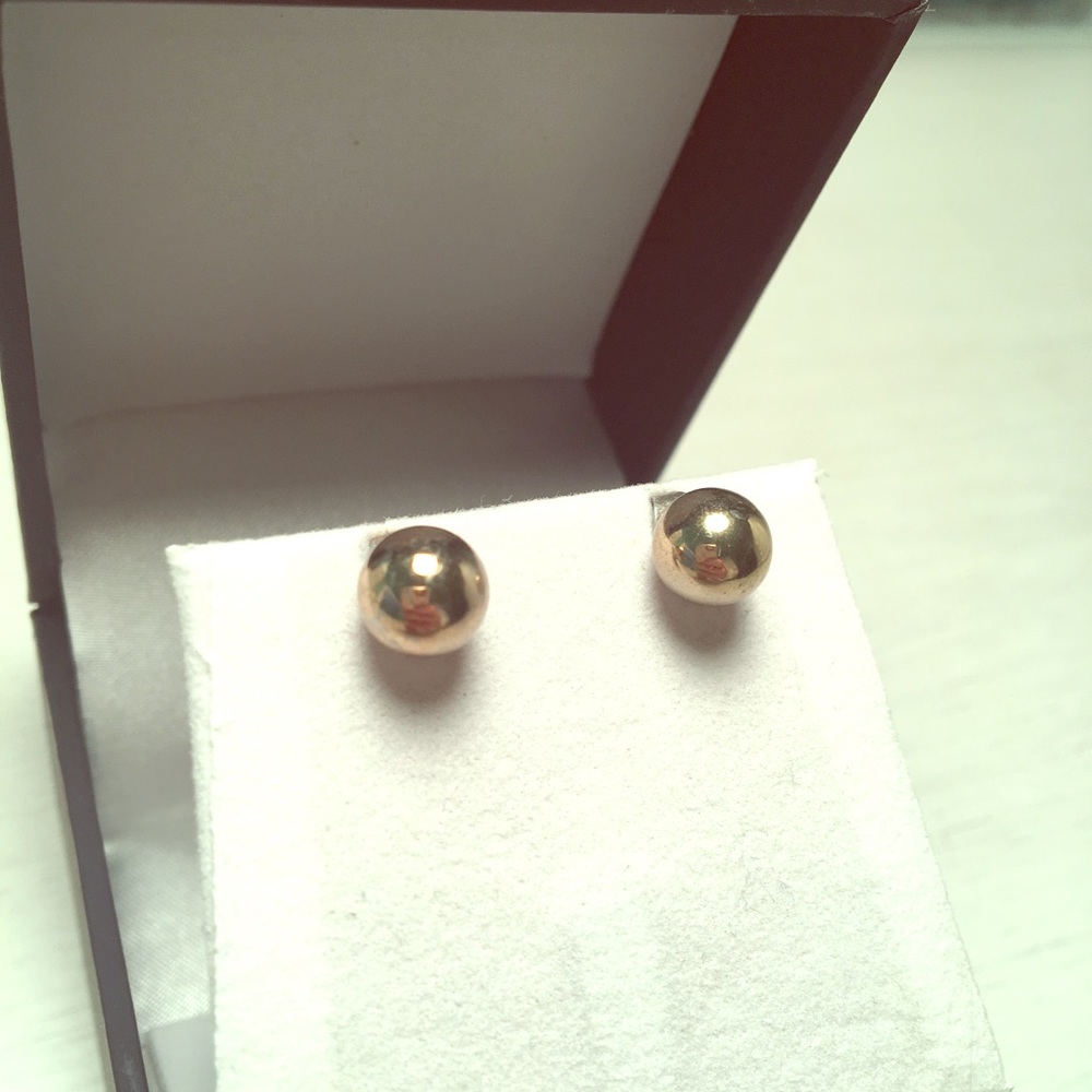 SOLD Gold ball earrings