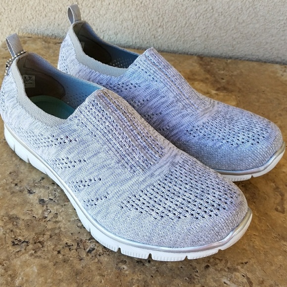 skechers memory foam silver