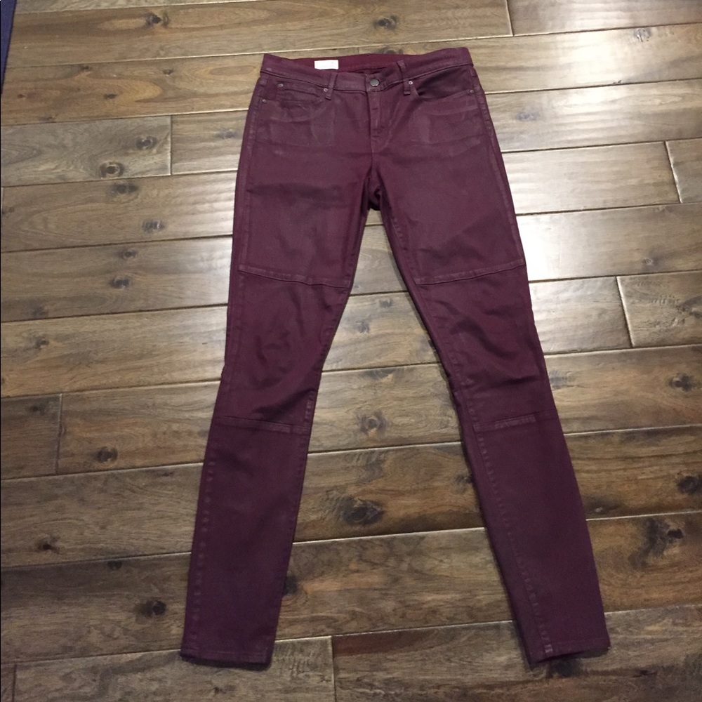 GAP Purple Coated Denim Skinny Jeans