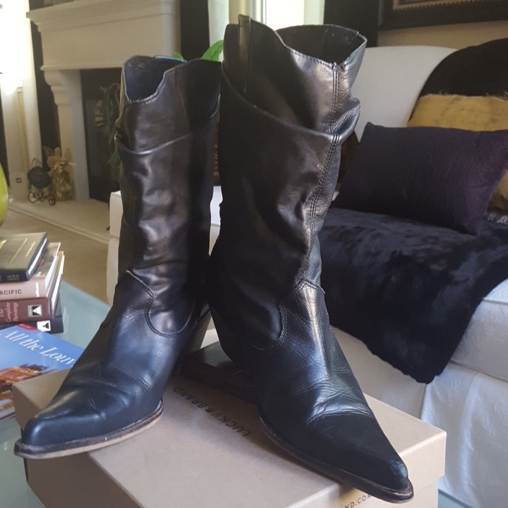 Aldo vintage genuine leather mid calf boots