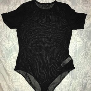 Short sleeve mesh bodysuit