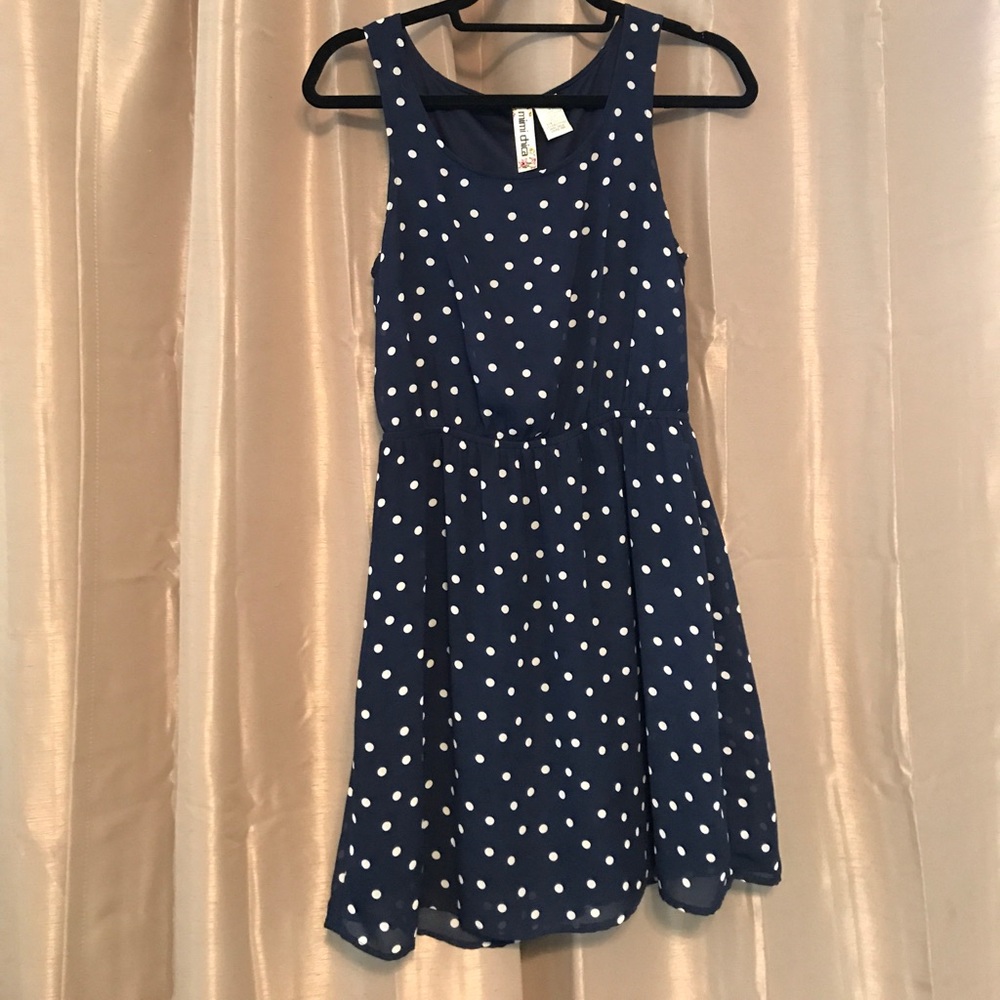 Blue & White Polka Dot Dress