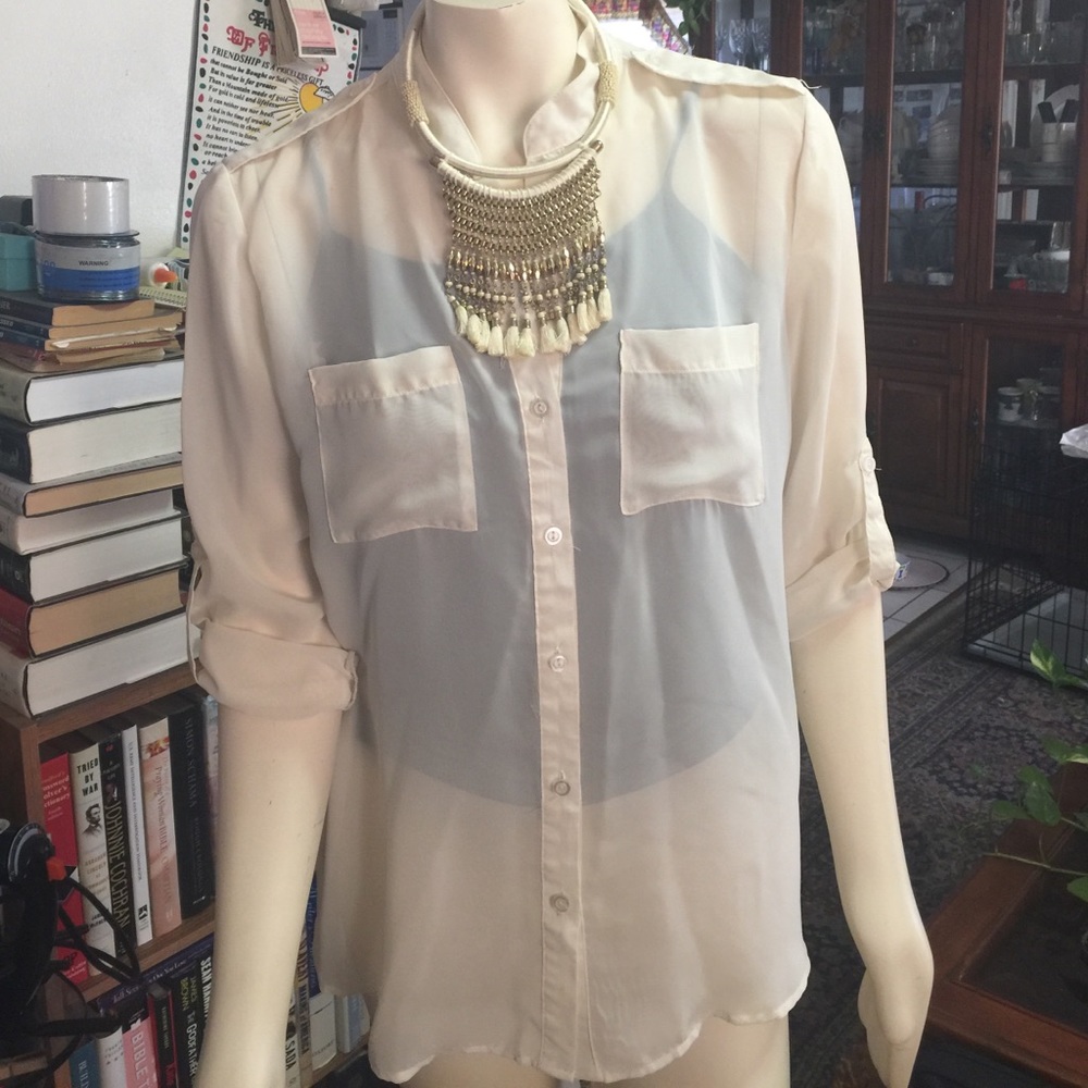 Sheer White Blouse
