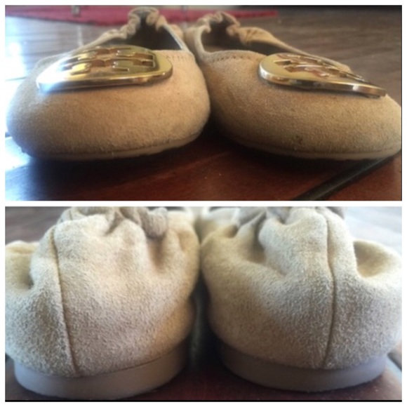 🚫SOLD🚫 Tory Burch Tan Suede Reva Flats Size 7.5 - Picture 2 of 4