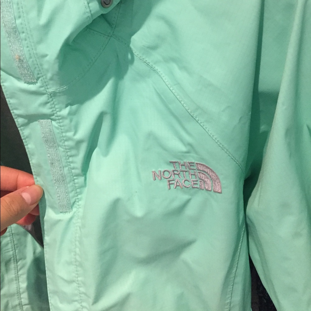 Mint green/blue/ teal north face rain jacket - Picture 2 of 6